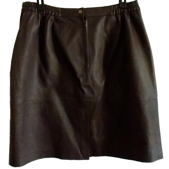 Venezia Women's Dark Brown Pencil Skirt - Picture 2 of 8